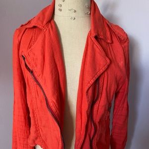 Free People red/orange cropped jacket.